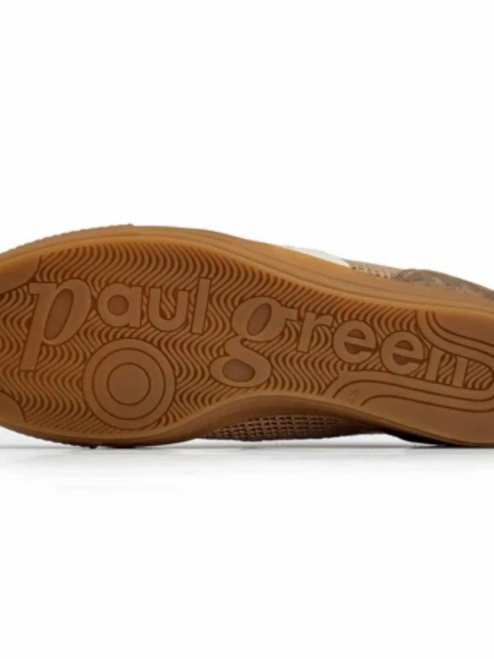 Paul Green Women's Suede & Mesh Sneaker in Tan and White